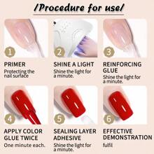 JR JR 6pcs 16ml Gel Nail Polish Set Including Red Pink Nude Gel Polish Kit UV LED Soak Off Polish Home DIY Top Coat Base Coat Gifts For Girl