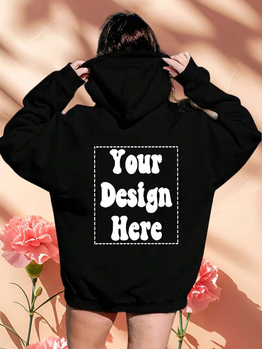 Customizable Valentine's Day Gifts, Custom Sweatshirts,Personalized Women's Pajamas - Add Your Own Text/Graphics (Badge/Company Logo/Family Photo/Selfie) To Design Your Own Custom Pajamas - Black - View 1