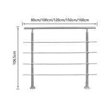 Lospitch Handlauf Edelstahl 80cm/100cm/120cm/150cm/160cm/180cm ,Treppengeländer innen & außen, Ø 42mm, mit 0/2/3/4/5 Querstreben für den Garten,Treppenhaus innen