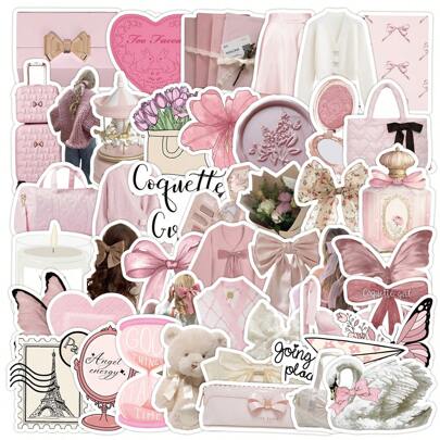 50PCS Girl Stickers Vinyl Aesthetics Stickers For Scrapbooking, Diary, Laptop, Bumper, Skateboard, Water Bottle, Computer, Phone, Cartoon, Hard Hat, Car Stickers And Decals