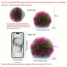 室内水族箱装饰苔藓球 - PVC 莲花草植物簇，适用于鱼缸景观 - 耐用的人工水生植物装饰，防褪色人工植物装饰 - 酒紅色 - 查看 2