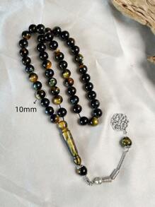 1 件经典 45 件树脂仿琥珀珠手链，适合男士日常佩戴 - 金黃色 - 查看 4