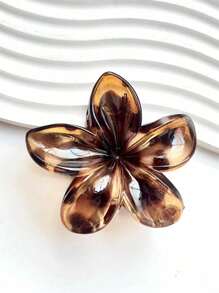 1/2/3 件女士简约焦糖色亚克力花爪夹马尾辫发饰，优雅百搭头饰，适合日常佩戴