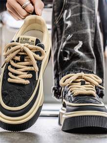 Retro Men's Multicolor Sneakers, Casual Comfort Increased Height Versatile Spring/Summer