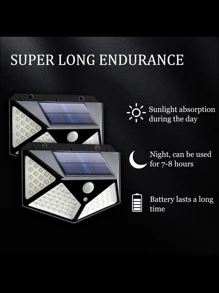 1 件防水太阳能花园壁灯，户外别墅家用太阳能感应壁灯，智能感应照明，小夜灯，户外/室内庭院灯