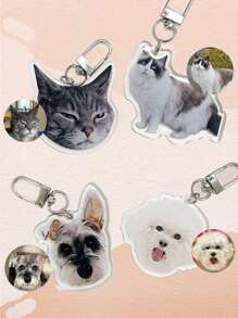 Customized Pet Photo Keychain, Acrylic Keychain, Dog Portrait Keychain, Cute Personalized Design Keychain, Kawaii Dog Keychain, Gift For Dog Lovers Ornamental,Engraved Stylish,Fashion,Colorful,Vintage,Cute,Contracted,Cuties Custom,Unique,Customized,Personalized Pet For Anniversaries,For Birthdays