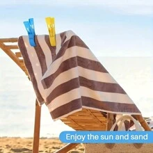 8/4/1 pieza Pinza grande para toalla de playa, pinza para silla de playa, pinza de plástico, pinza para toalla y silla de playa de crucero, percha, pinza antiviento para silla y pinza para secar edredones - Pinzas de plástico para uso en exteriores para evitar que sus toallas se vuelen, ropa de playa, primavera, minimalista, tops de verano