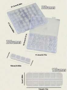 1pc 56/28/4 Compartment Transparent Storage Box, DIY Accessories Organizer, Jewelry, Nail Art, Diamond Painting Beads, Craft Supplies Compartment Case - Clear - View 9