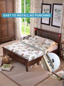 2 件黑色可调节床架防震固定工具，床头板止动器配有免费家具垫和螺丝，不再吱吱作响，保护墙壁免受撞击，易于安装 - 黑色 - 查看 9