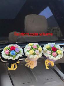 1pc Car Air Outlet Decoration Yarn Hand-Held Flower Car Air Conditioning Decoration(Random Color Scheme)