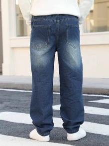 Jeans amples de printemps pour adolescents, style délavé. Pantalon en jean décontracté pour adolescents/adolescents garçons
