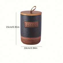 带翻盖的陶瓷罐套装，适用于洗碗机的多用途圆形食品储存容器，可重复使用的复古风格厨房罐，用于盛放茶、糖、咖啡、香料 - 无需用电 - 彩色 - 查看 14