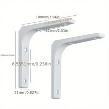 2个重型L型铁艺置物架支架 - 直角支架，适用于壁挂式家具、工业风装饰五金 - 彩色 - 查看 13