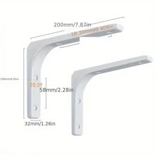 2个重型L型铁艺置物架支架 - 直角支架，适用于壁挂式家具、工业风装饰五金 - 彩色 - 查看 9