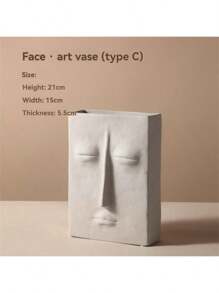 1 Stück kreative keramische Vase zum Bemalen, künstliche Blumendekoration, Kunstgesichtsdekor, Heimdekoration, Gesichtsvase, Veranda-Dekoration, Tischmittelpunkt, Tischdekoration, Alltagsartikel, Vase, Blumen Heimdekoration Raumdekoration Blumenvase Glasvase