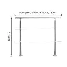 Lospitch Handrail Stainless Steel 80cm/100cm/120cm/150cm/160cm/180cm, Stair Railing Inside & Outside, Ø 42mm, With 0/2/3/4/5 Cross Braces For The Garden, Staircase Inside - 150cm - View 6