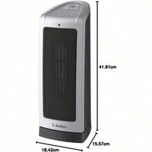 Lasko 5307 Torre calefactora de cerámica oscilante, 40.6 cm, 5309, Plateado/Negro, 1, 1 - 1 - Ver 6