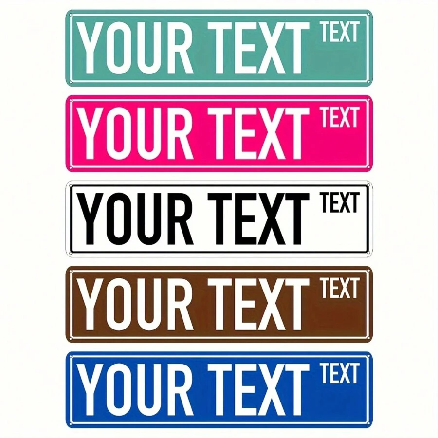 Señal de calle metálica personalizable, placa de estilo clásico con nombre o información personalizada, 16x4 pulgadas, montaje universal, sin necesidad de electricidad, apta para uso interior y exterior, disponible en varios colores - multicolor - Ver 1