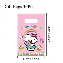 Sanrio Sanrio Thema Verjaardagsfeest Decoratie Benodigdheden Cadeauzakken Kuromi Hello Kitty Cinnamoroll Cartoon Anime Figuur Festival Feest Benodigdheden