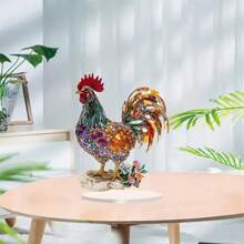 Charming Crystal Chicken Figurine - 2D Acrylic Tabletop Decor, Perfect Gift For Friends And Home Decoration, Ideal For Valentine's Day And Anniversary, Classic, Decorative, Gift, Random Holes Design Gifts Birthday Graduation - Multicolor - View 6
