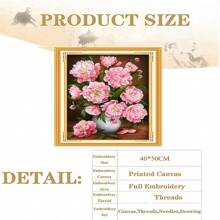 SNA 2025 New Style Peony Flower Landscape DIY 11CT Painting Cross Stitch Embroidery Kits Thread Needlework Steed Home Decoration Gift