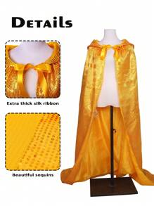 Pelerina cu glugă cu paiete/costumul pelerina pentru adulți, halat de petrecere strălucitor pentru Halloween, cosplay de carnaval de Crăciun
