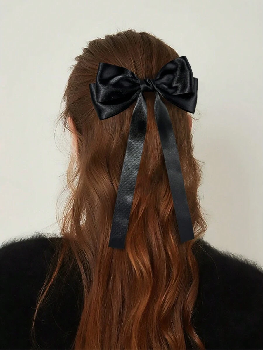 1 pieza Accesorio para el cabello con lazo elegante negro para mujer, adecuado para el uso diario, reuniones festivas, fiestas de cumpleaños, viajes, sesiones de fotos, un gran regalo versátil para combinar con diferentes atuendos, una gran idea de regalo para mejores amigas
