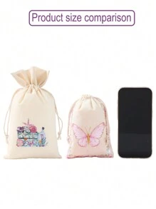 6 piezas Bolsas de regalo con estilo de sirena, estrella de mar y caracol, bolsas de lino con cordón para empaquetar regalos de fiesta de cumpleaños de sirena, suministros de decoración para fiestas de cumpleaños y reuniones familiares con temática de sirena y fondo marino, decoraciones de fiesta de cumpleaños de sirena, regalos y recuerdos para fiestas de cumpleaños con tema de sirena y fondo marino - Multicolor - Ver 5