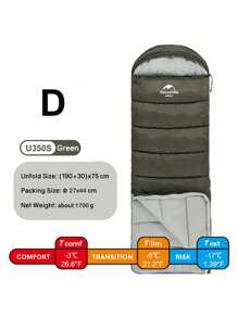 Naturehike 四季加厚保暖棉睡袋 成人适用 可连接 便携 户外露营 单人