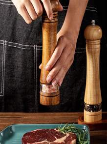 Custom Natural Rubberwood Pepper Grinder – Manual Adjustable Grinding Tool, Ceramic Core For Sea Salt, Peppercorns, Spices, Reusable Kitchen Gadget, Elegant Retro Design, Personalized Engraving, Ideal Gift For Food Lovers, Home Decor & Special Occasions