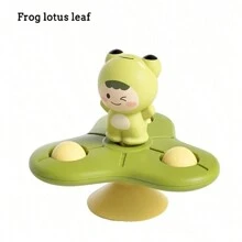 1pc Cute Cartoon Suction Cup Toy, Children's Educational Rattle Spinning Top Bath Toy, Perfect Gift For Boys And Girls, Christmas, Halloween, Thanksgiving (Random Color Accessories)