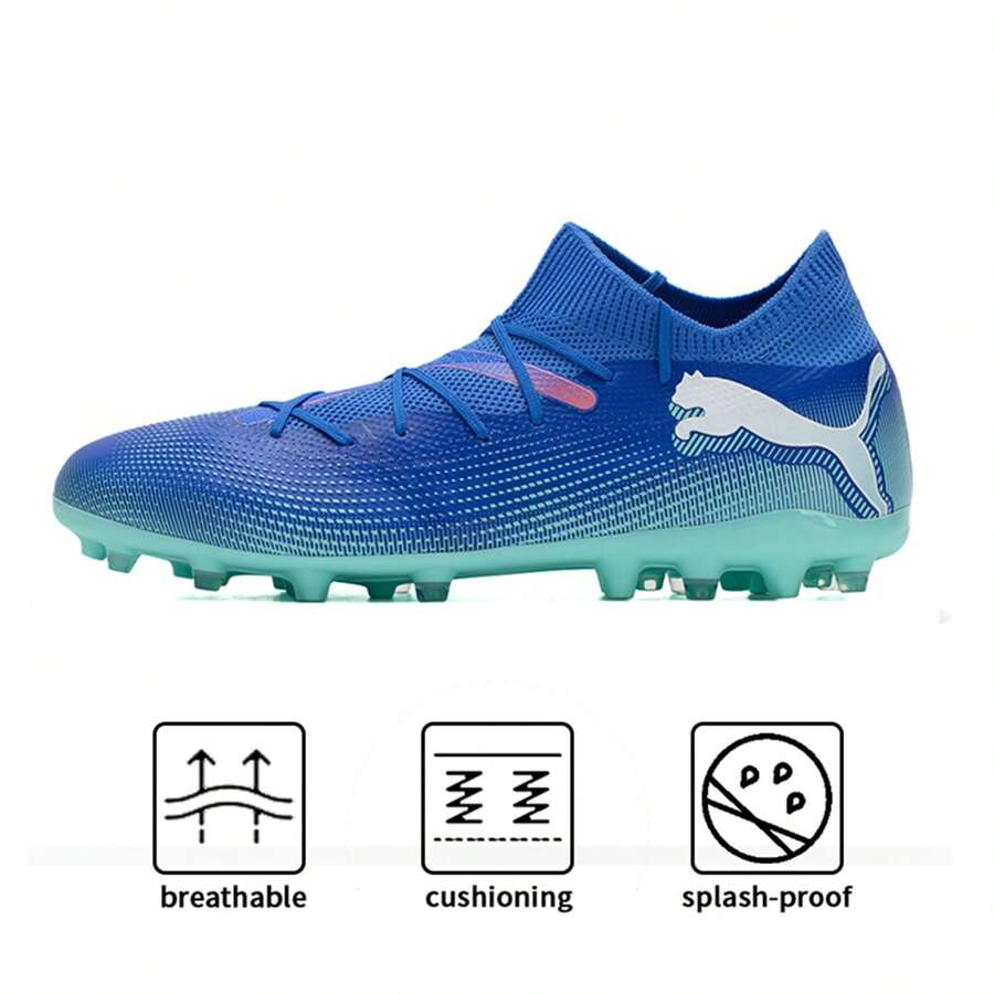 Puma 男鞋釘鞋戶外運動訓練鞋比賽實戰足球鞋107934-01 - 藍色-彪馬白-薄荷綠 - 查看 1