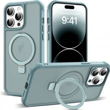 Étui compatible avec les séries iPhone 16/15/14/13/12/11 avec support magnétique invisible en anneau. Étui translucide de qualité militaire. Compatible avec MagSafe. Sensation de prise en main agréable. Idéal pour cadeau, famille, amis, enfants, anniversaire, printemps, vacances, petits amis, petites amies, Saint-Valentin