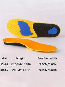 1 Pair Of Comfortable Cushioned High Elastic Sports Insoles That Can Be Cut To Fit The Shoe Size