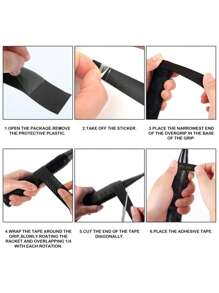 1pc 1.1M Long Anti-Slip Sweat-Absorbent Comfortable Sponge Racket Handle Grip, Suitable For Tennis Rackets, Fishing Rods, Pickleball Paddles, Bicycle Handlebars, Helps Keep Hands Dry And Provides Shock Absorption For Better Sports Performance - Multicolor - View 8