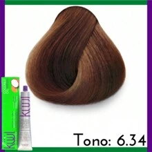 Kit brocha y tinte KÜÜL - Color System Tinte para Cabello Permanente Color System 90ml en Crema con Aceite de Coco y Colágeno, Prolonga la Intensidad del Color, Aporta Hidratación, Brillo y Sedosidad - 6.34 RUBIO OSCURO DORADO CORBIZO - Ver 3