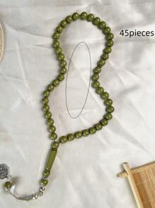 1 pieza Brazalete de cuentas de resina de ámbar falso de color Morandis de 45 piezas, adecuado para uso diario de hombres