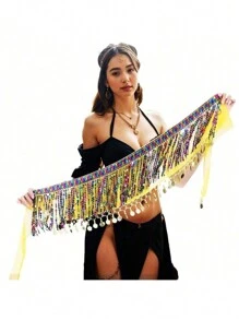 Belly Dance Belt Costumes Sequins Tassel Belly Dance Hip Scarf For Women Belly Dancing Belts Indain Colors Belt - Multicolor - View 10