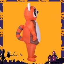 Raccoon Inflatable Costume Riding Raccoon Air Blow Up Funny Fancy Dress Party Christmas Costume For Adults ,Halloween Costume - Rose Red - View 5