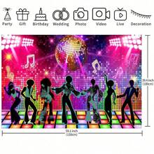 Disco Party Graduation Party Background Cloth With Shiny Neon Stage Tapestry, Party Decoration, Home Party Scene Decoration