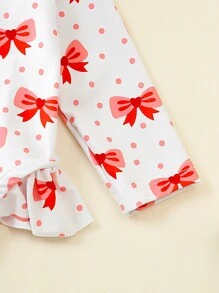 Conjunto de traje de baño para bebé y niña pequeña que incluye bañador de una pieza de manga larga tipo protector solar, sombrero de sol con estampado floral y cierre de cremallera - Blanco - Ver 5