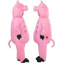 Adult Inflatable Pig Costume - Humorous Christmas Costume Party, Masquerade, Role Play Party Outfit, Includes Headpiece And Gloves - Suitable For Holiday Parties, Social Gatherings And Halloween - Pink - View 5
