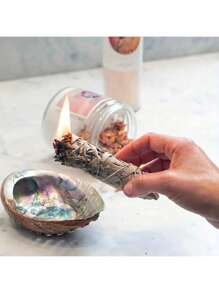 1 Pc Abalone Shell Bowl, Natural Bulk Abalone Shell Smudge Ncense Burner For Sage Burmng, Home Decor, Can Be Used Ln Yoga Studio, Suitable For Camping, Garden, Yard, Classic Candlelight Dinner Props Decor, 3.5-3.9 Lnch Gifts Birthday Graduation