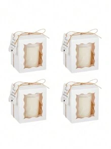 20pcs/Pack Party/Gift Paper Box With Window, Creative Gift Box
