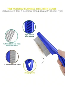 5pcs Double-Sided Pet Combs For Grooming Flea Ticks Ticks Dandruff Tear Stain Removal - Fine-Toothed Comb For Dogs And Cats - Keep Pets' Fur Healthy And Shiny Grooming Comb