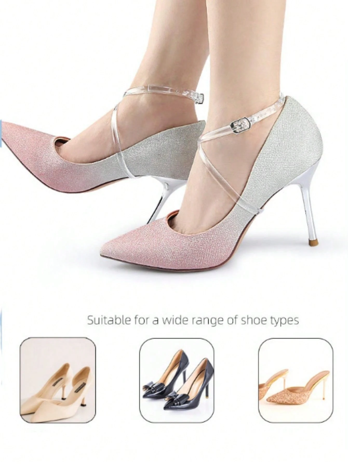 1 Pair Women's Transparent Invisible High Heel Shoe Straps, Fashion ... - Invisible Shoelace Stetsiets For Top-Tier Footwear Style