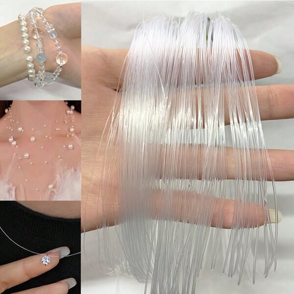 1pc Transparent Nylon Non-Elastic Fishing Line, Handmade DIY Beading Bracelet Necklace Crafting Clear Beading Cord