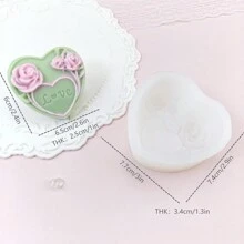 心形玫瑰DIY手工香氛石膏多功能硅胶模具 - 白色 - 查看 2