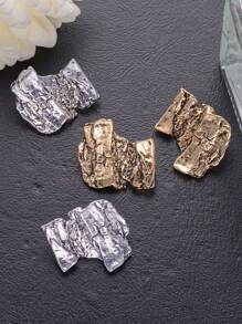 10pcs/Pack Vintage Asymmetrical Rumpled Electroplated Metal Buttons, Suitable For Coat, Sweater, Shirt, School Uniform, Suit, Jacket, High-End Decorative Buttons, Handmade DIY Shoes, Hats, Bags, Apparel Sewing Accessories