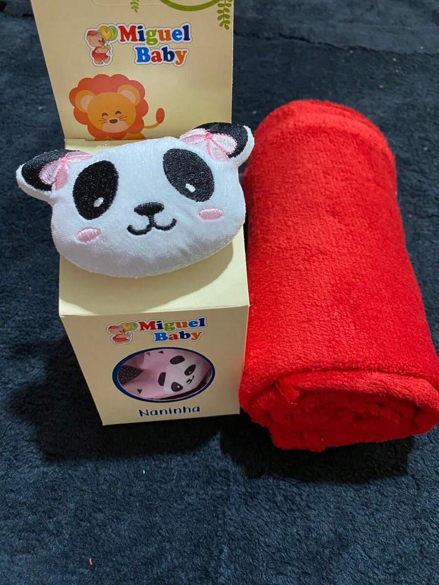 Baby Blanket Kit With Soft Blanket For Baby Boy And Girl With Pacifier Clip - 紅玫瑰熊貓套裝 - 查看 1